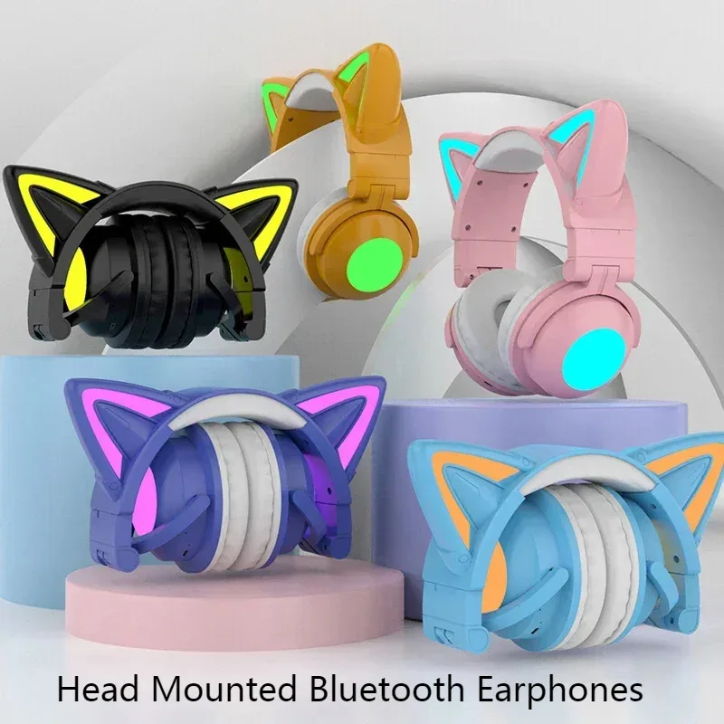 ZW068 LED ضوء آذان القط سماعة  - مراجعة Cat Ear Bluetooth Headset Led وسعره