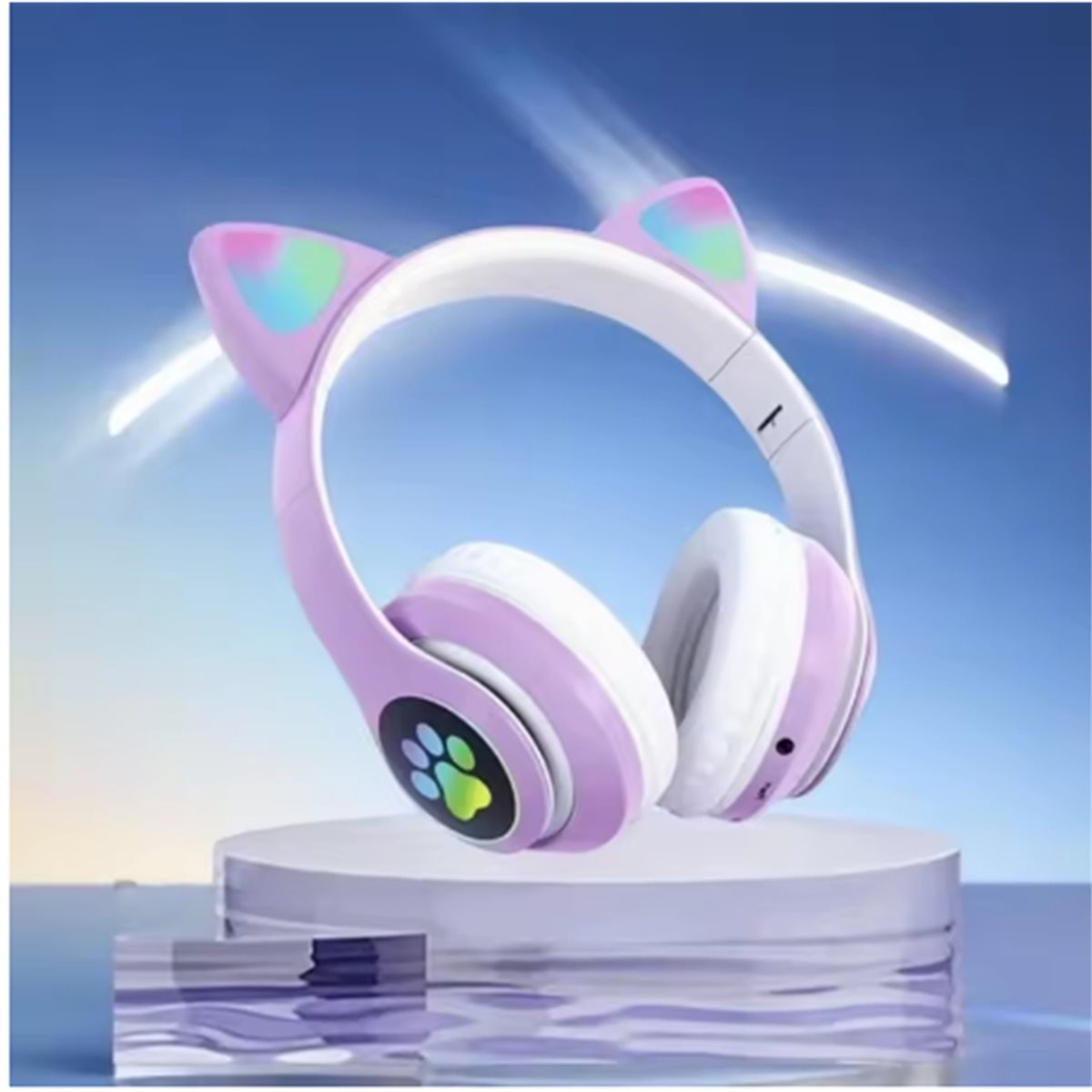 سماعة رأس لاسلكية DT90 جديدة ب - مراجعة Cat Ear Bluetooth Headset Led وسعره