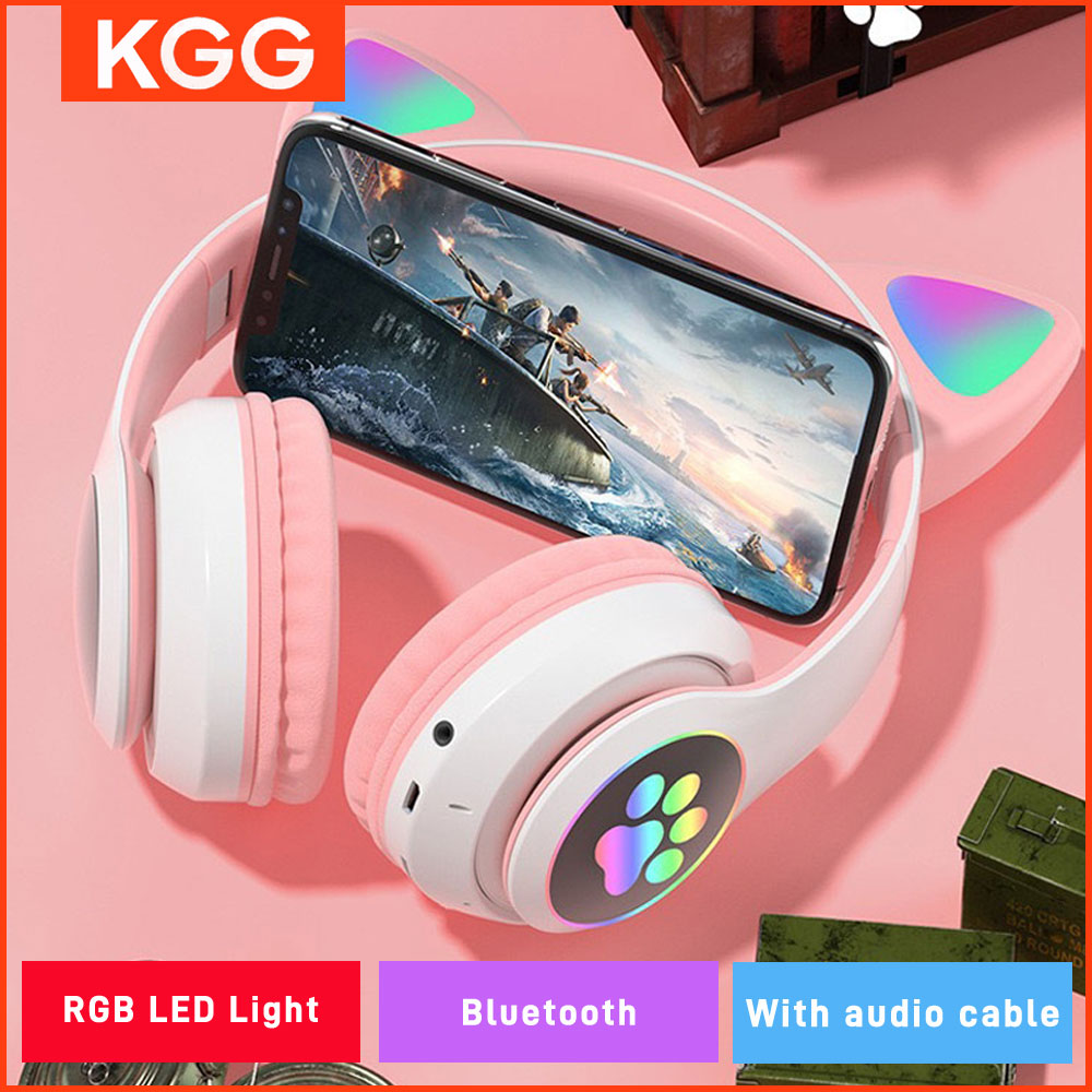 سماعات آذان القط ضوء فلاش لاسل - مراجعة Cat Ear Bluetooth Headset Led وسعره