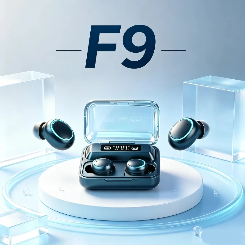 سماعات رأس بلوتوث F9 جديدة، صو - مراجعة Tws Earbuds Bluetooth 5.3 وسعره